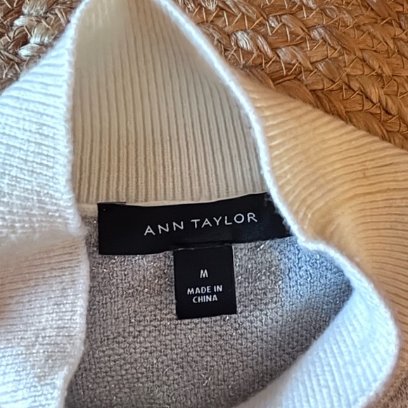 Ann Taylor Cream and Silver Jacquard Floral Sweater - Picture 10 of 13